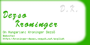 dezso kroninger business card